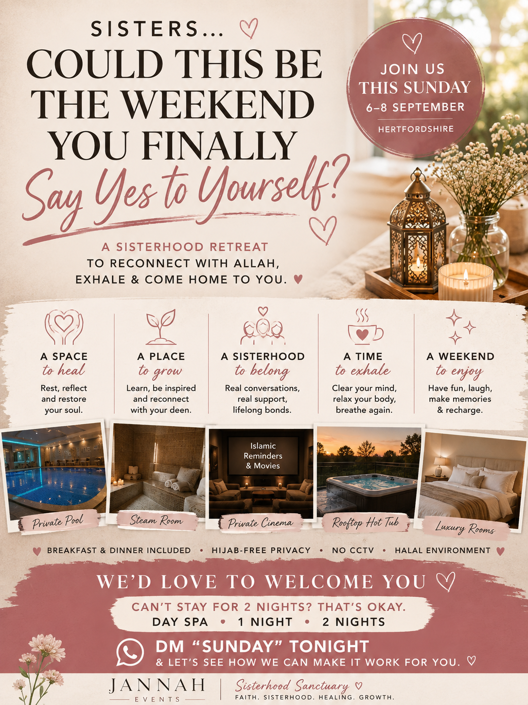 Last min 1 or 2 Night Muslimah Sisterhood Spa Retreat - Hertfordshire — photo 1