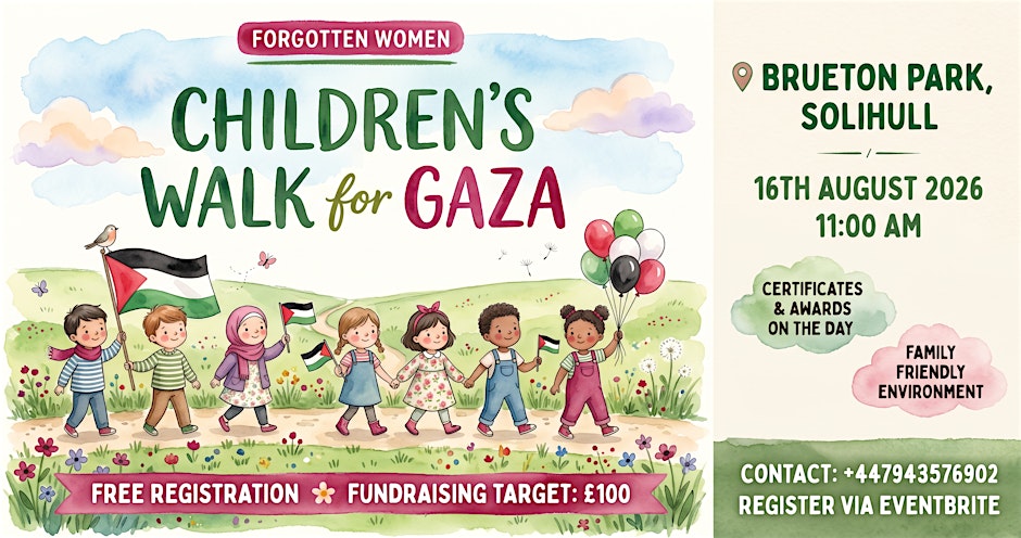 The Great Summer Children's Walk for Gaza in Solihull Brueton Park.