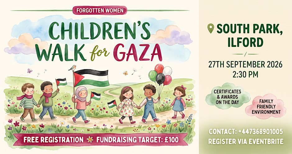 Children’s Walk for Gaza in Ilford South Park