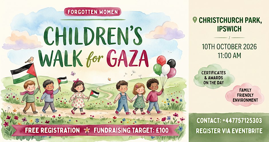 Children’s Walk for Gaza in Ipswich Christchurch Park