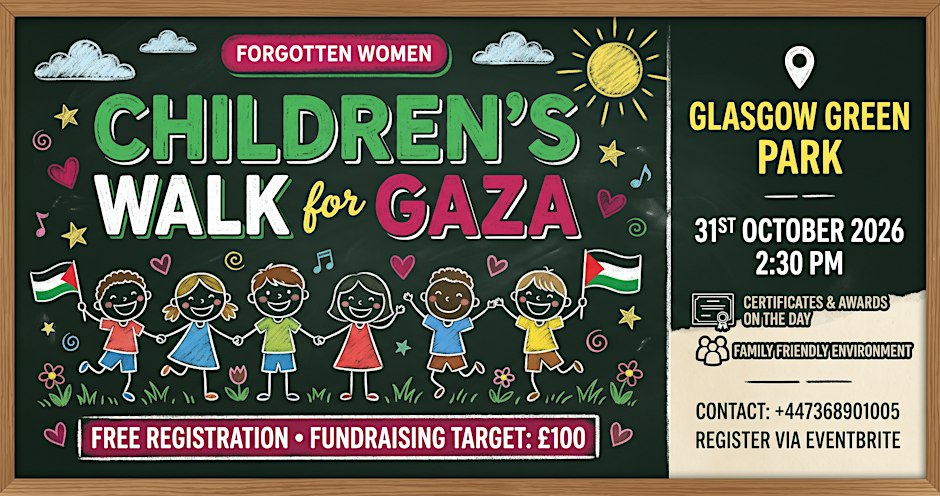 Children’s Walk for Gaza in Glasgow Green Park