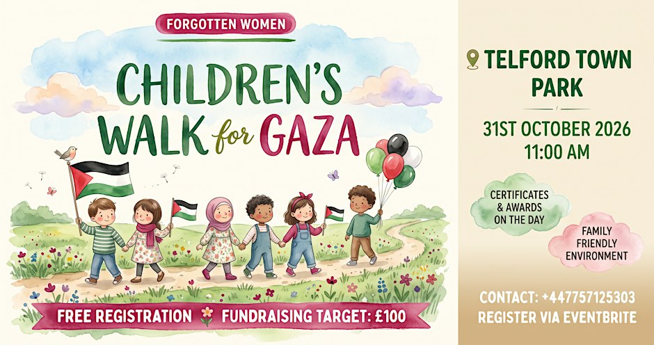 Children’s Walk for Gaza in Telford Town Park