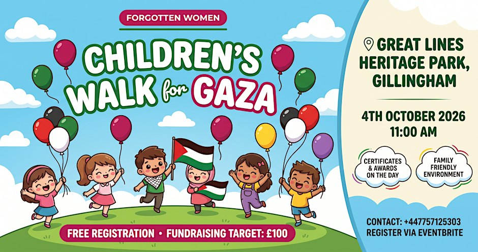 Children’s Walk for Gaza in Gillingham Great Lines Heritage Park