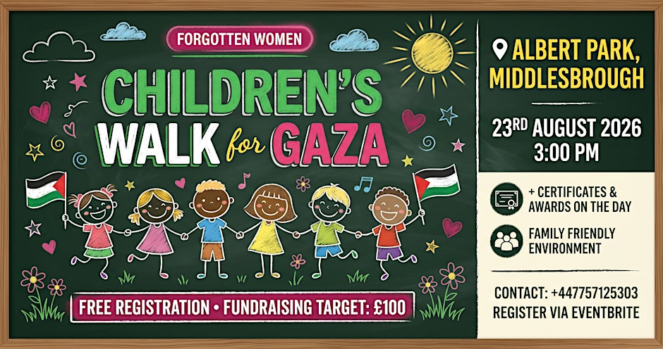 Children’s Walk for Gaza in Albert Park Middlesbrough