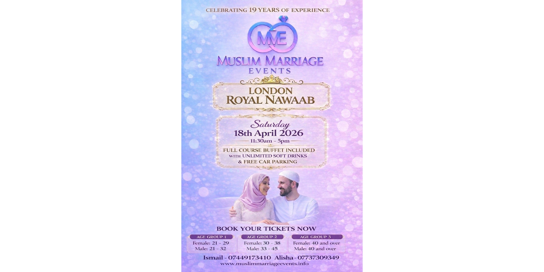 Muslim Marriage Events London – 3 Age Groups